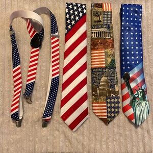 Patriotic Ties and Suspenders Set